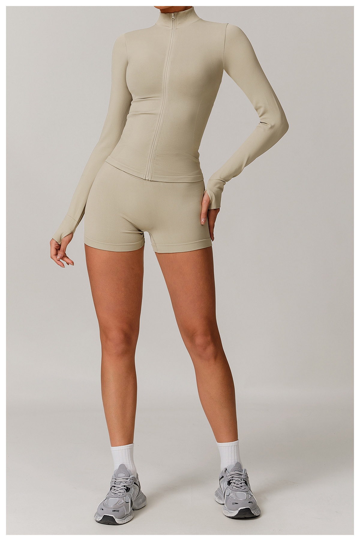 4 Pieces Seamless Women Gym Leggings Custom Logo Zipper Yoga Suit Plus Size Jacket Slim Fit Top Fitness Running Sets for Women