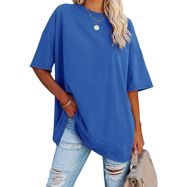 Factory Directly High Quality Custom Eco-Friendly Cotton Spandex Oversize Printed Embroidery Tshirt Women