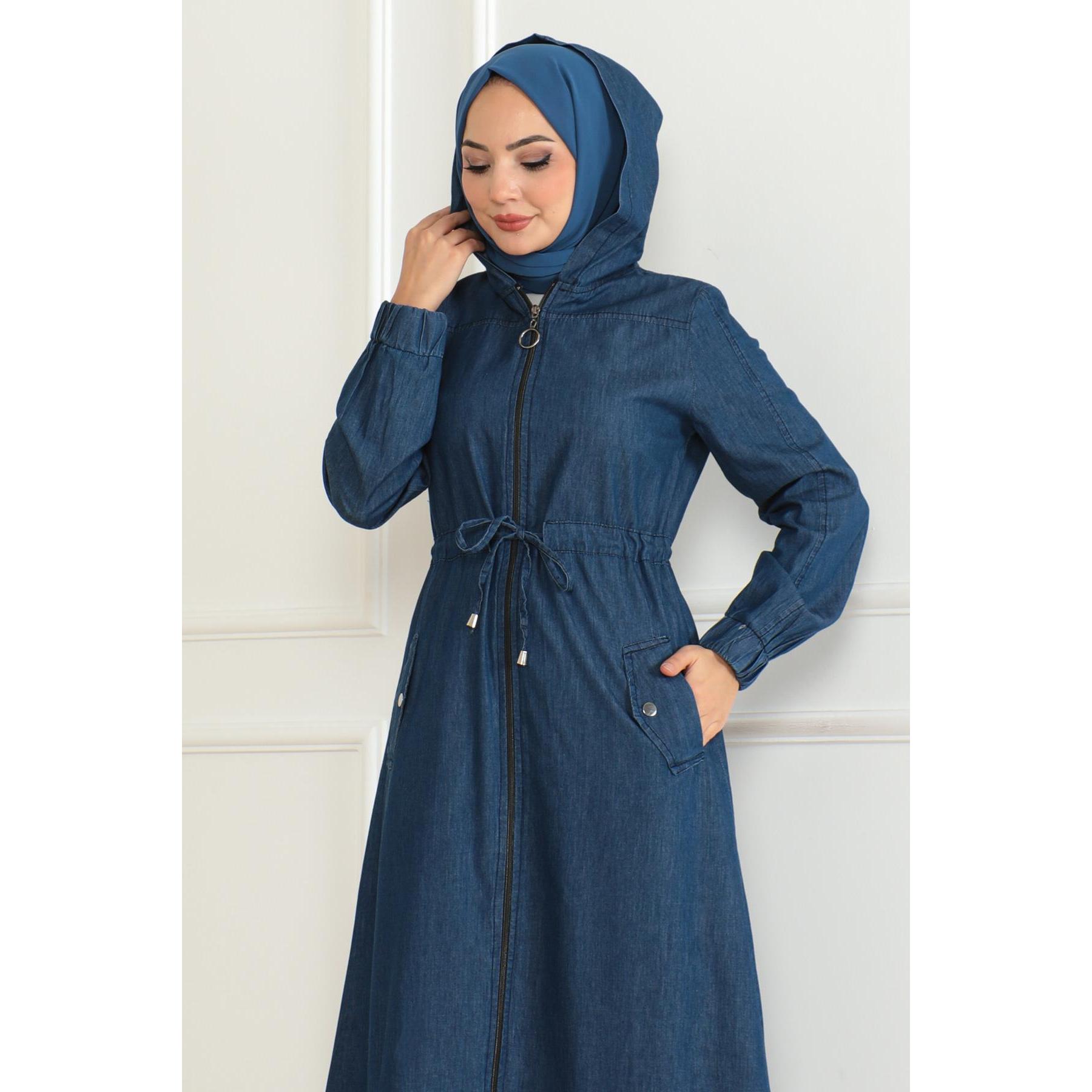 Dark Blue Denim Tunic Back View