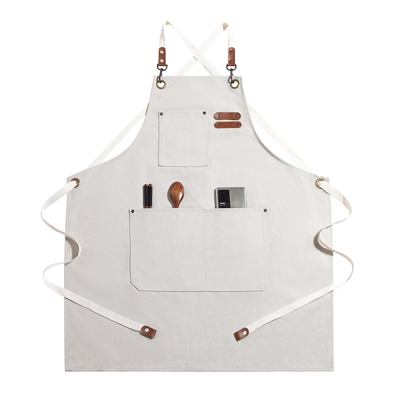 Thickened Canvas Sleeveless Workwear Apron Anti Fouling Waterproof Luxe Cross Tie Denim Style Gardening Nail Art Eyelash Salon