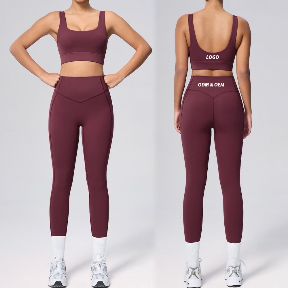 Trendy 2 Piece Yoga Set Women Stand Collar Zipper Jacket Slim Fit Tracksuit High Waist Butt Lifting Leggings Workout Activewear