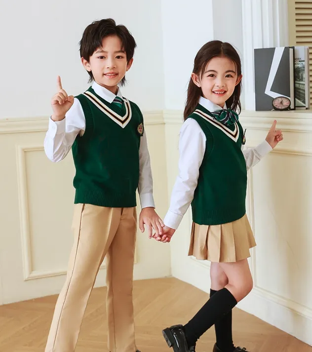 Custom Formal Dress for Autumn School Uniform Students Clothing Kids Clothes for Children Wear