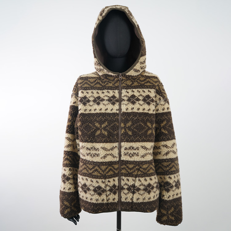 High Quality Women Winter Sherpa Ladies Wind Breaker Jacket Lightweight Fleece Hooded Jackets
