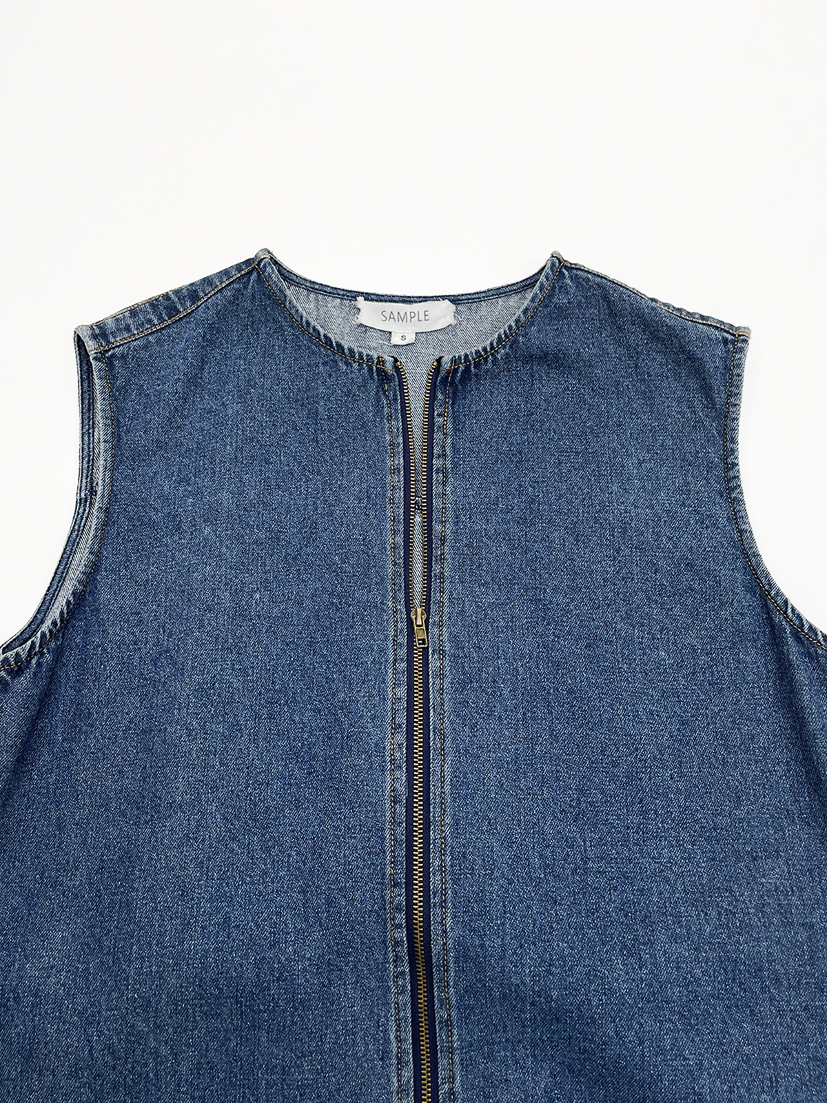 Women's Sleeveless Denim Zipper Daily Custom Dress