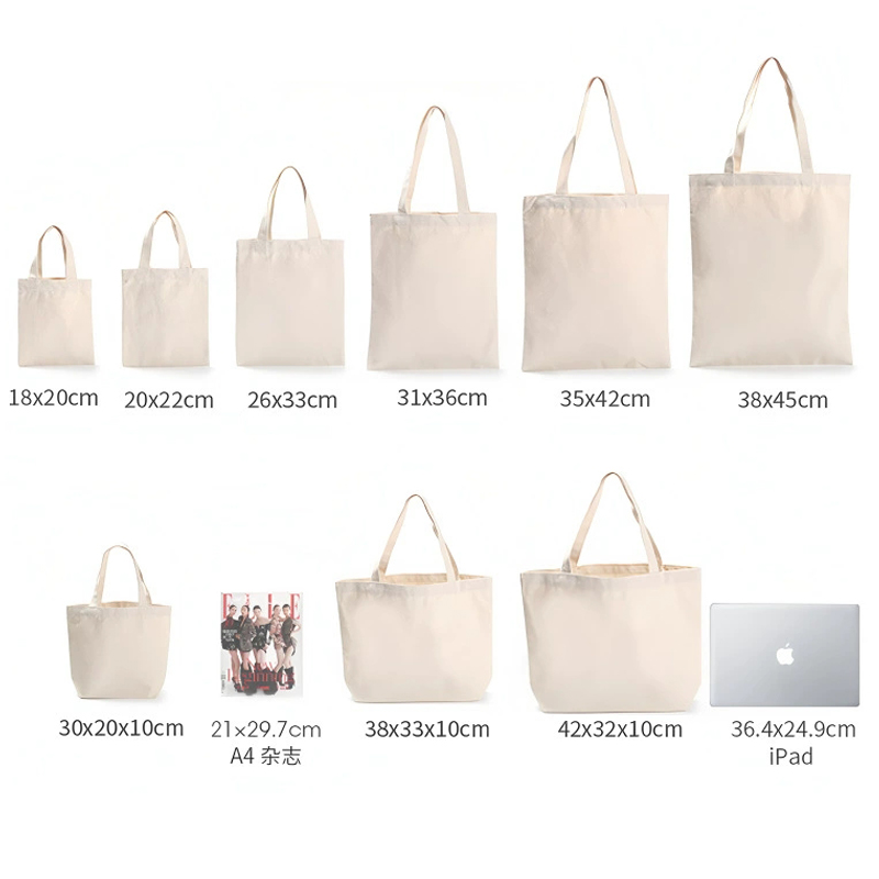 Eco-Friendly Canvas Cotton Tote Bag Customized Logo Handle Beach Shopping Bag With Zipper Recyclable And Durable-Wholesale