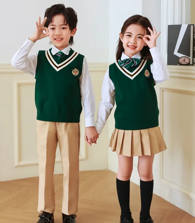 Custom Formal Dress for Autumn School Uniform Students Clothing Kids Clothes for Children Wear