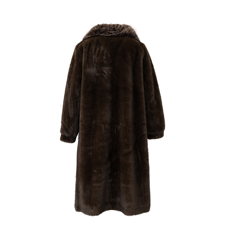 Women's Winter Warm Long Outerwear Fur Trim Overcoat with Faux fur with Single Button Closure Windproof and Woven Coats