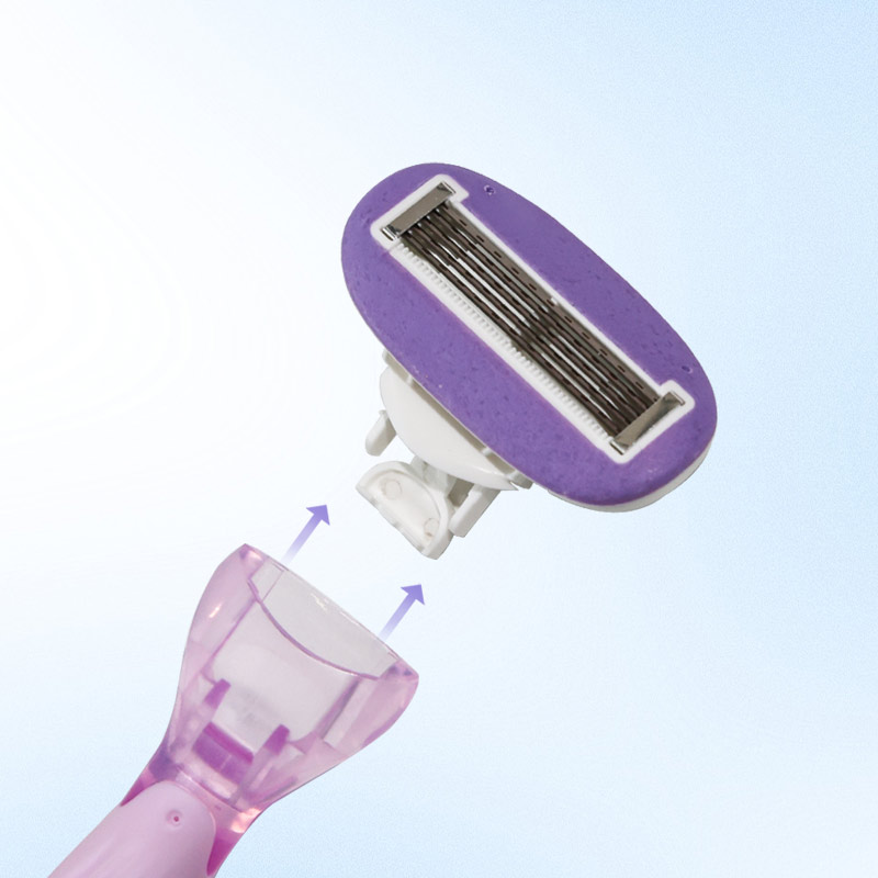 Super Quality Female Shaving Razor With Five Layers Aloe Stainless Steel Blades Plastic For Body Women's Razor