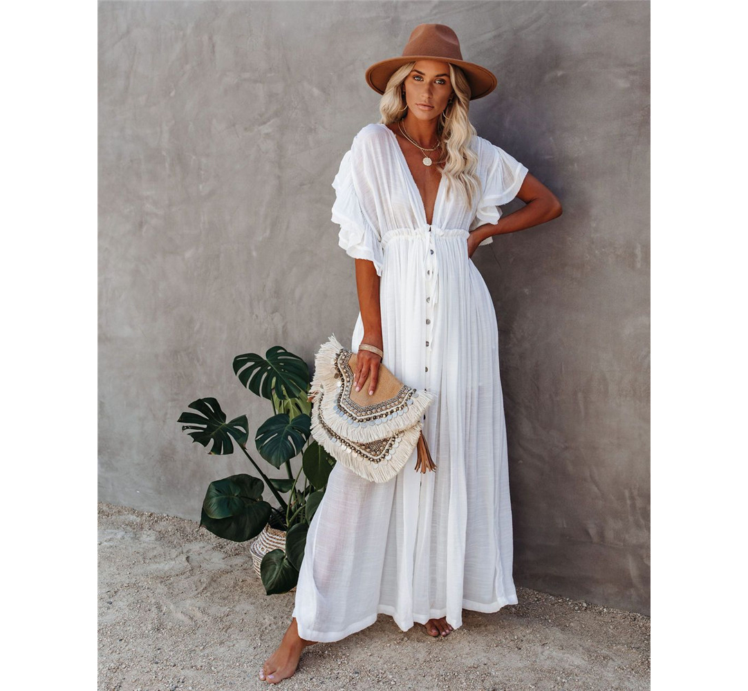 Xuanlang Stock 10colors Hippie Dress Summer Maxi Dress Romantic Bohemian Resort Wear Women Beach Dress Cover up