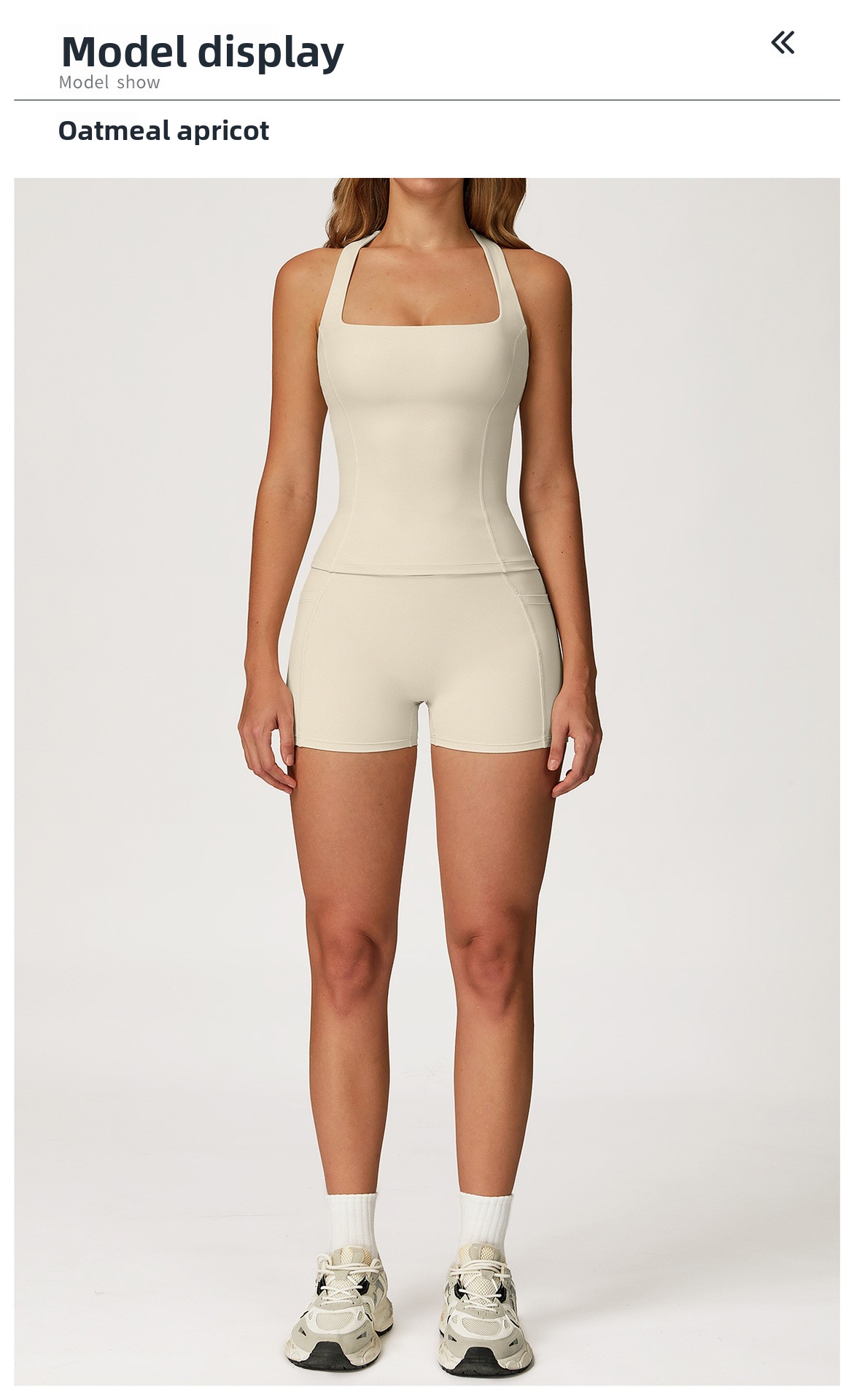 Women's Breathable Sports Yoga Set Barely-There Racerback Tight Solid Pattern Outdoor Running Fitness Wear Front Logo