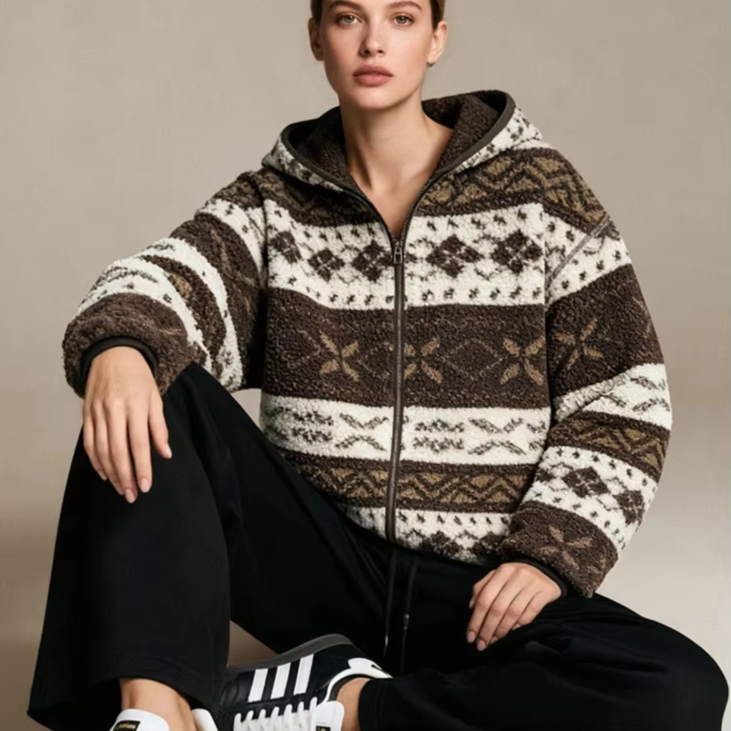 High Quality Women Winter Sherpa Ladies Wind Breaker Jacket Lightweight Fleece Hooded Jackets