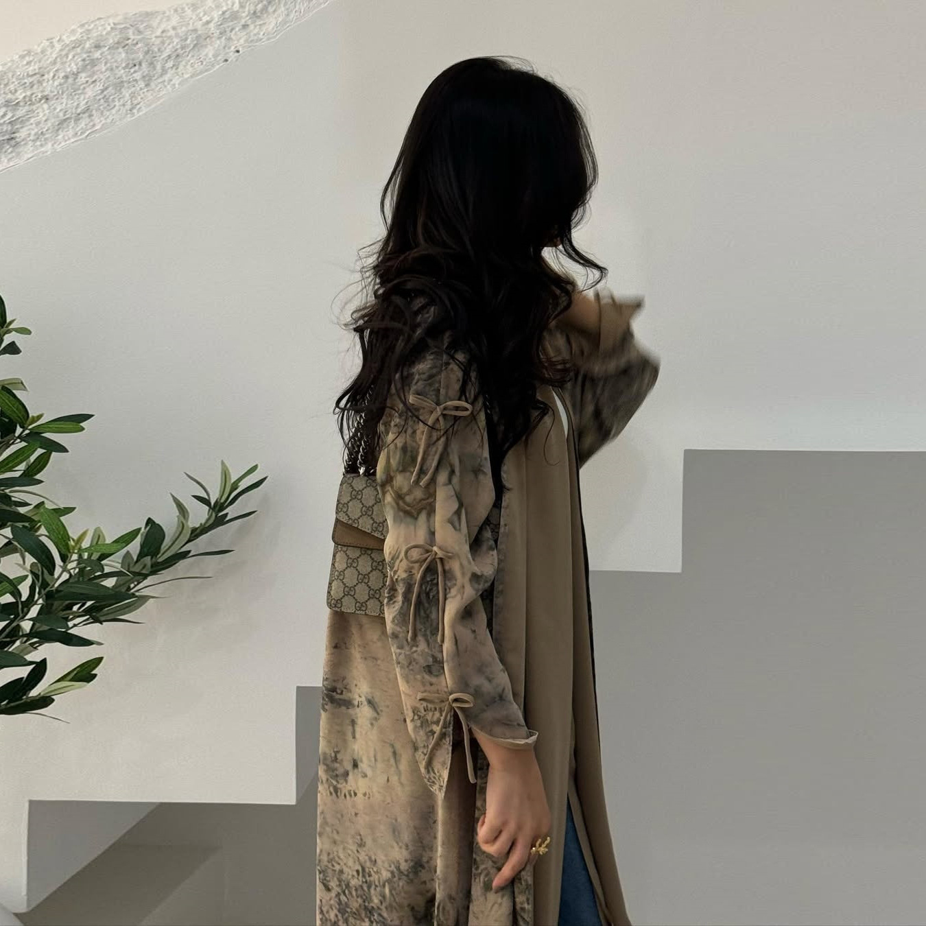 High Quality Elegant Modest Fashion Women's Muslim Polyester Chiffon Print Two-piece Summer Casual Set with Hood