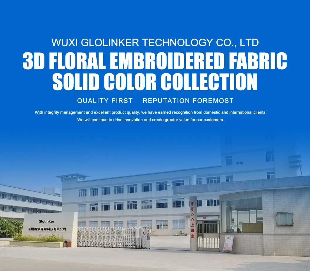 Top Quality 3D Embroidered Lace Fabric with Sequins for Evening Wear