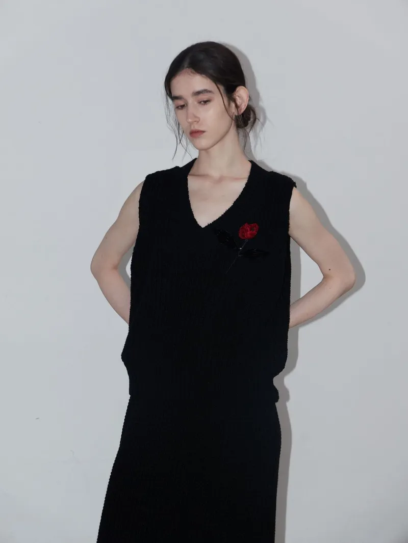 V-Neck Loose Wool Sweater Women's Vest Knitted Sweater