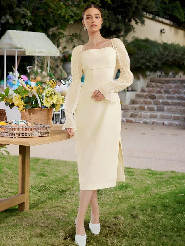 Women's Elegant Lace Embroidery Mandarin Collar Maxi Dress Slim Fit Long Party Evening Formal Occasion Wear
