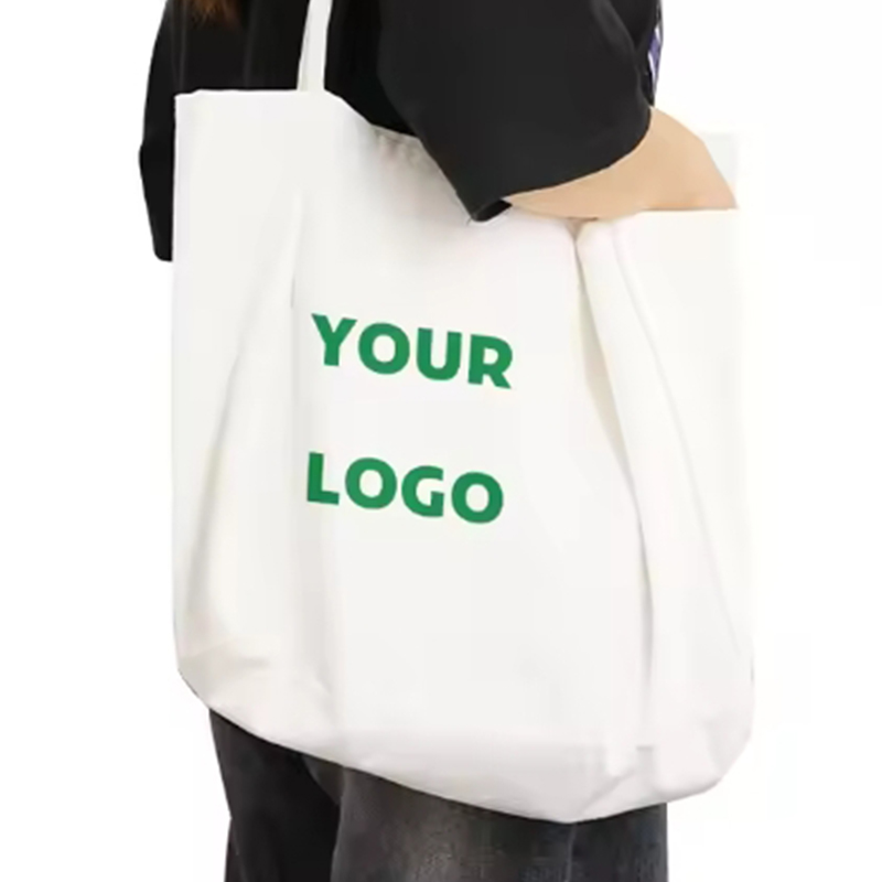 Eco-Friendly Canvas Cotton Tote Bag Customized Logo Handle Beach Shopping Bag With Zipper Recyclable And Durable-Wholesale