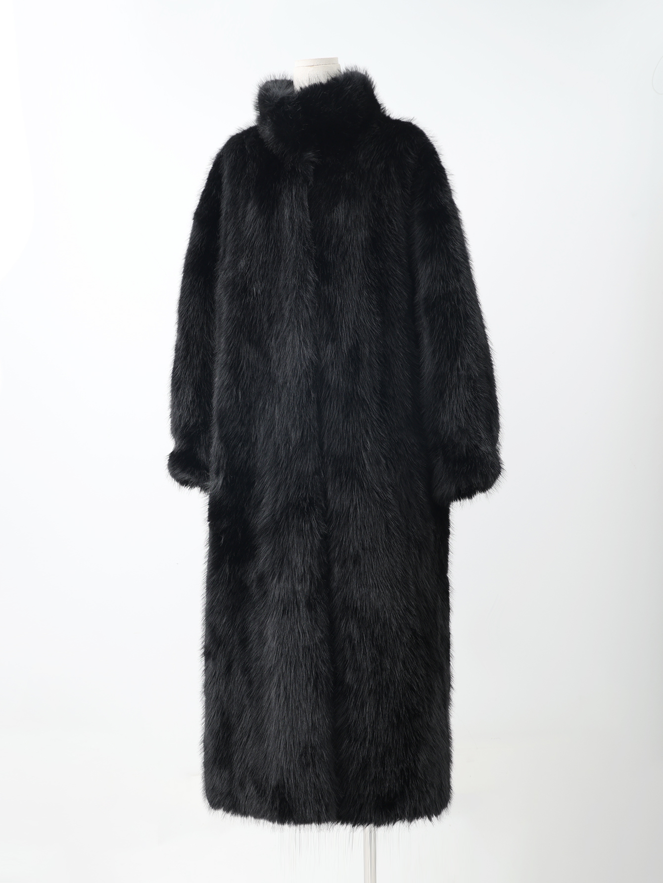 2026 New Women's Stand Collar Faux Fur Coat Long Two Tone Gradient Jacket Winter Luxury Concealed Snap Outerwear