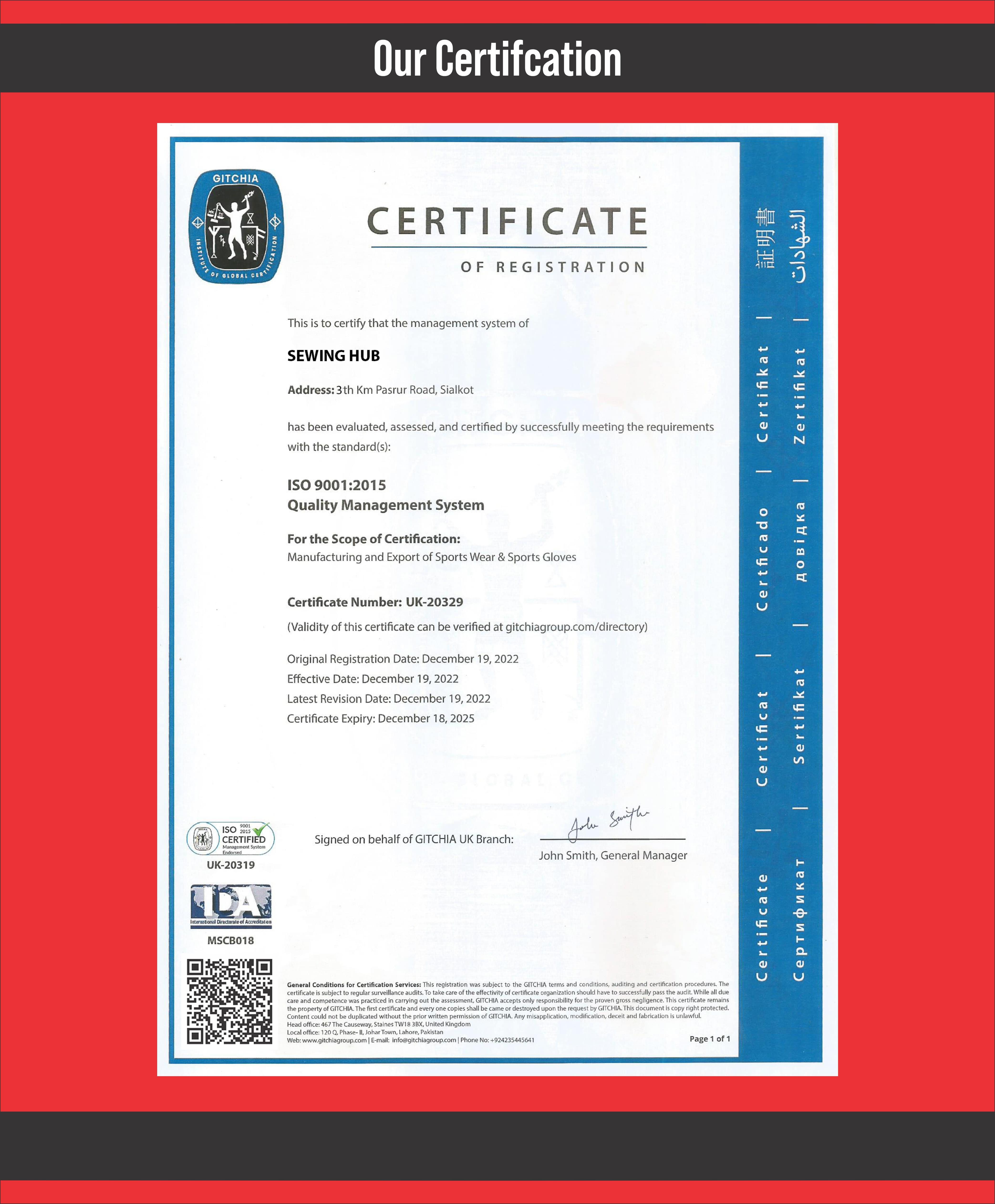 Quality Certifications
