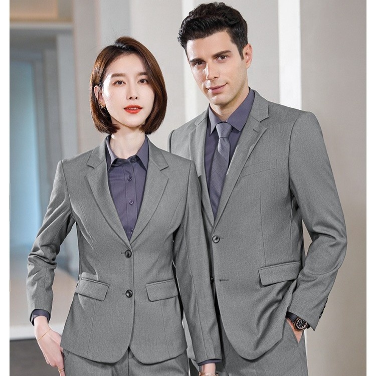 High Quality 65.2% Polyester 34.8% Viscose 2-Button Solid Formal Lounge Business Dress Suits Company Concierge Uniform For Women