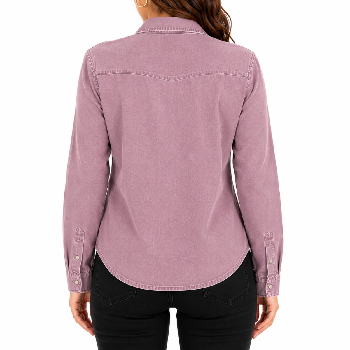 Women's Summer Light Wash Denim Casual Shirt Breathable Quick Dry Long Sleeve Regular Fit Customizable High Quality Cotton Shirt