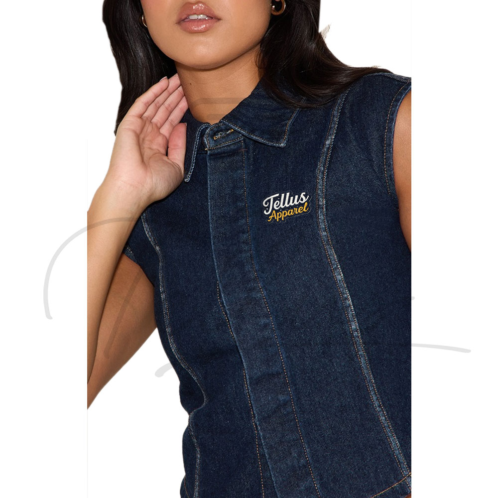Customized Good Selling Denim Crop Top Breathable Women Crop Top Wholesale Summer Wear Denim Crop Top for Girls