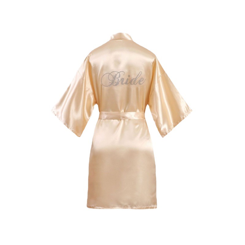 High - Quality Customization Women's Lace-Up Long Sleeve Robe Cardigan Nightgown Ice Silk Bathrobe