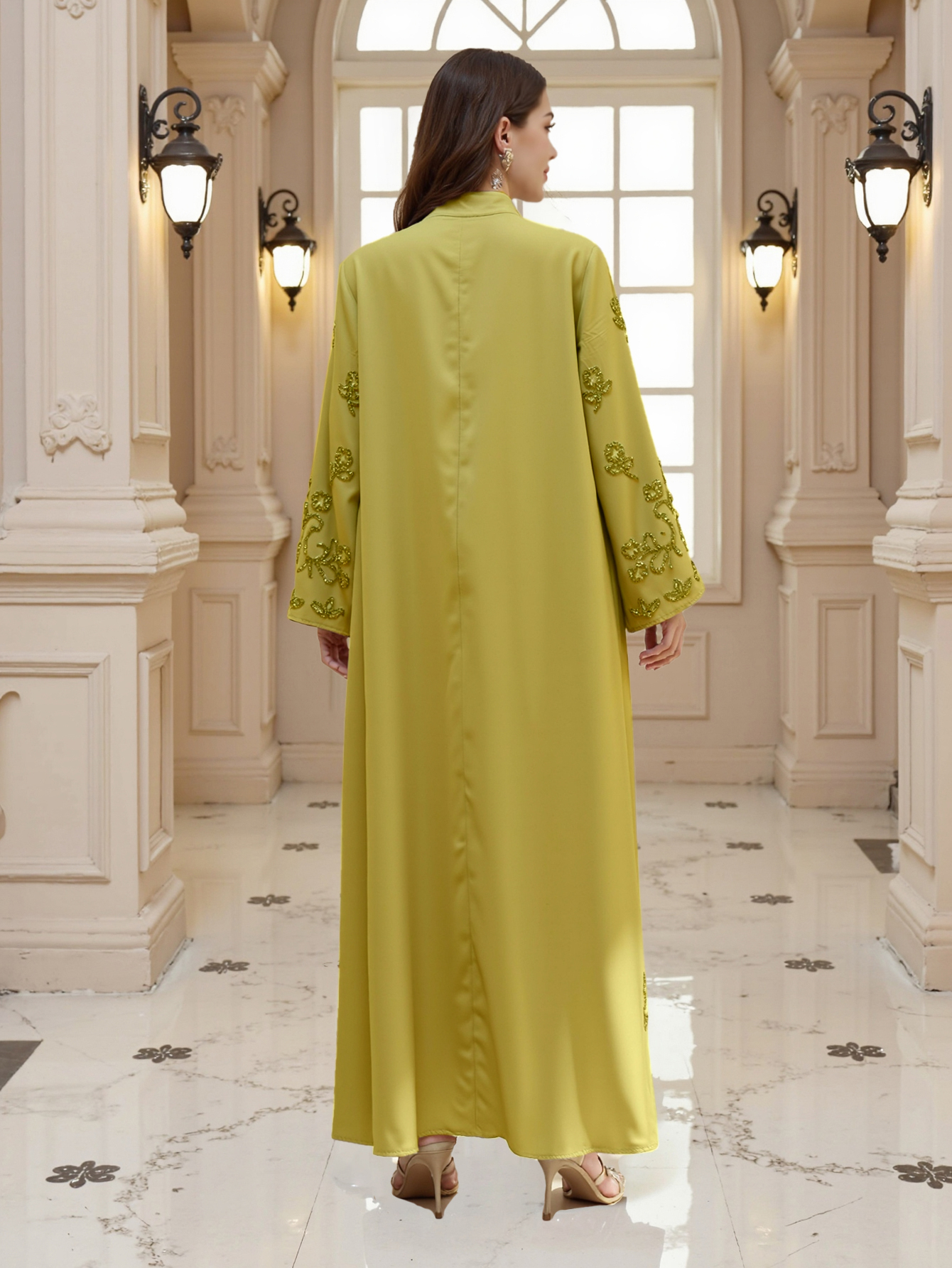 Hot Selling Middle East Islamic Women's Long Sleeve Abaya Modest Fashionable Printed Casual Outerwear Stylish Hijab