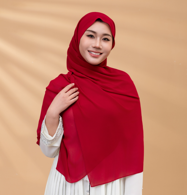 Ready Stock Customized Wholesale Solid Color Malaysian Hijabs Jilbab Women Turban Scarf Pearl Chiffon Bubble Long Turban