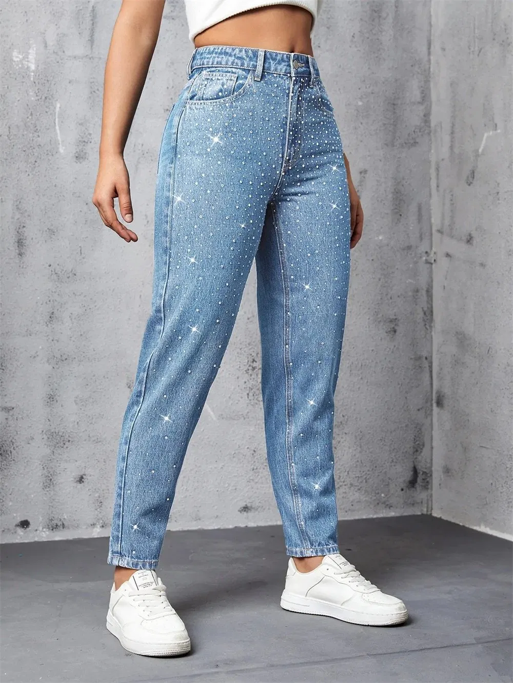 Plus Size Women's Jacquard Pattern Jeans
