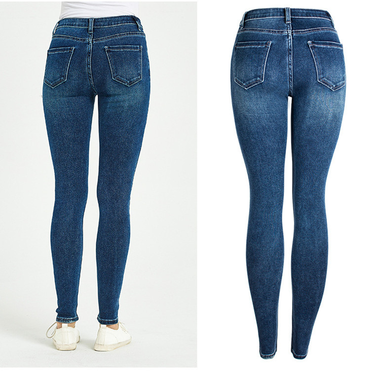 Custom Fashion Medium Waist Skinny Denim Jeans for Women