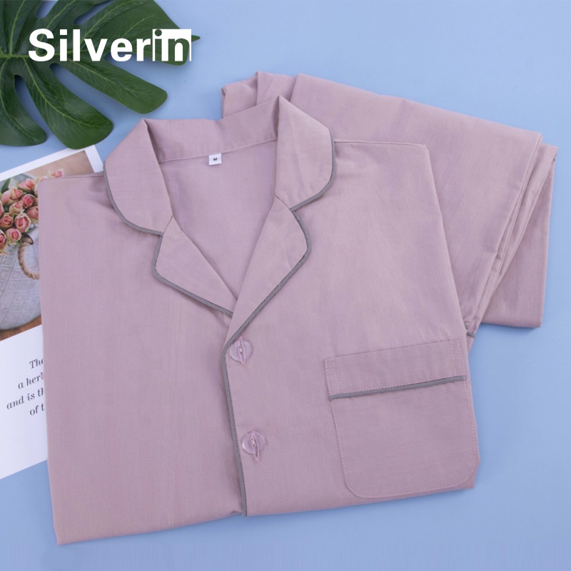 Custom logo Soft Double Pure Silver Fiber Anti-microbial Sleepwear Women Pajamas