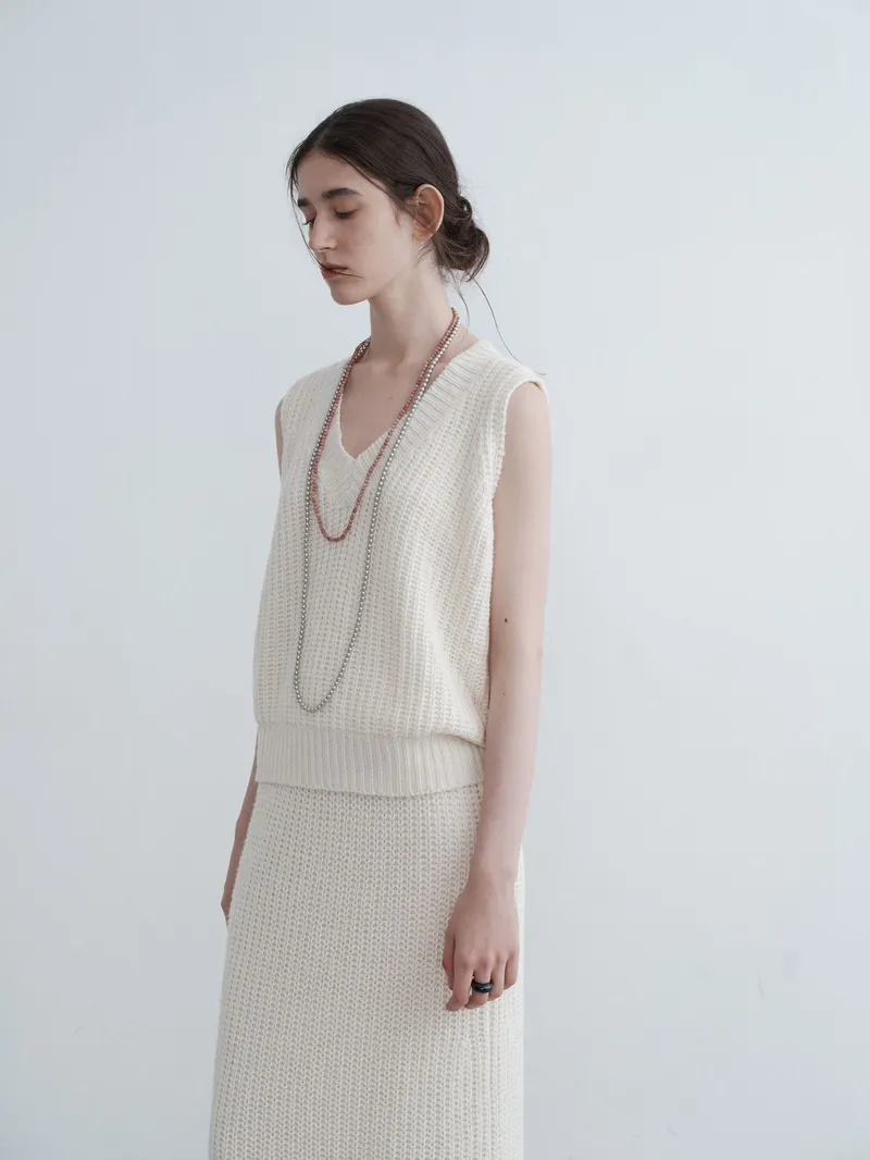 V-Neck Loose Wool Sweater Women's Vest Knitted Sweater