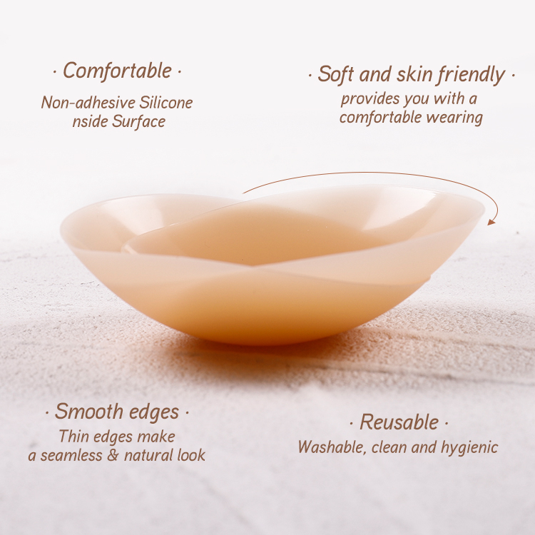 With Case Washable Opaque Silicone Nipple Cover Reusable No Glue Self Adhesive Matt Invisible Breast Cover