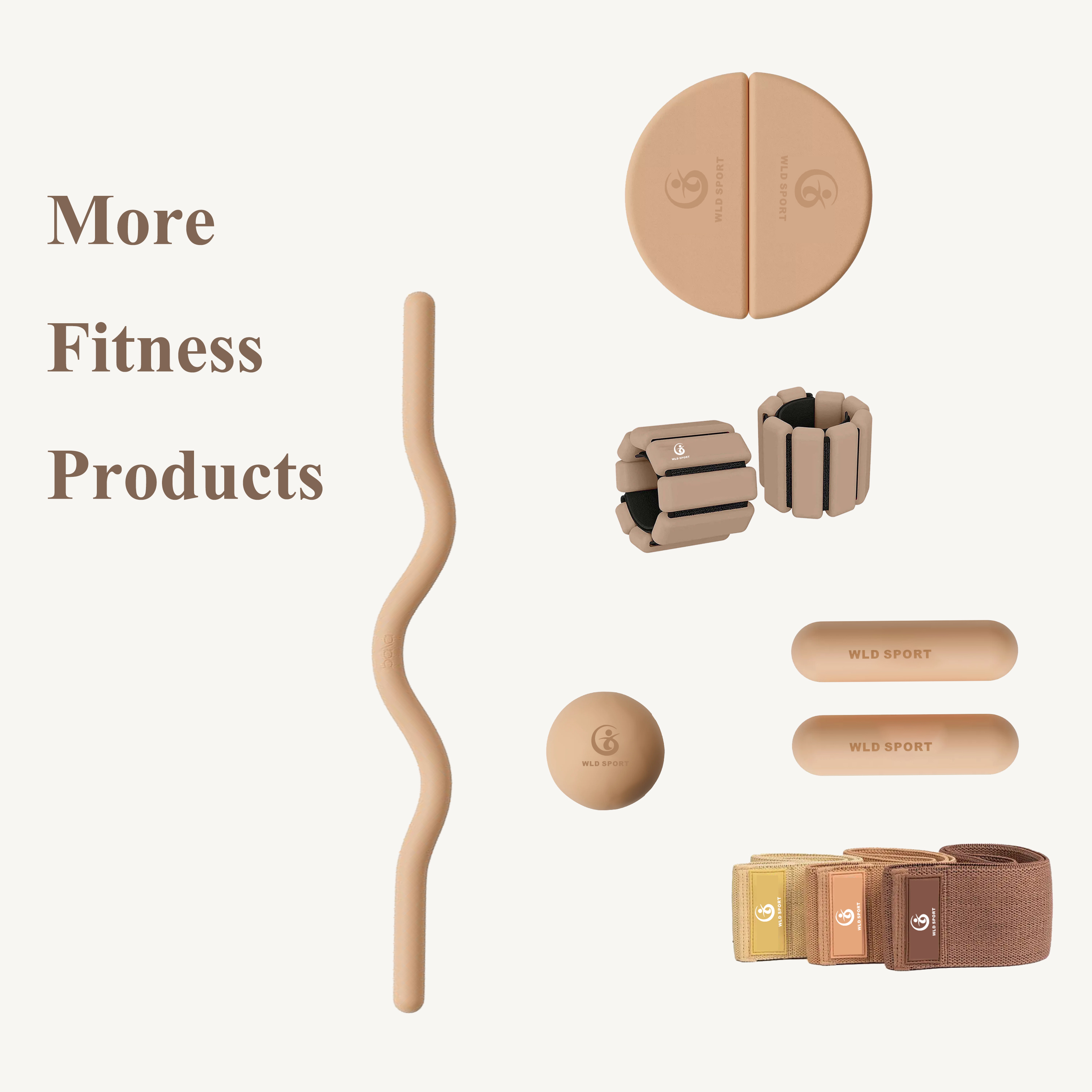 Personalised Eco Friendly Non-Slip Custom Logo Oval Arch Shape PU Natural Rubber Cream Beige Private Label Yoga Mat Set