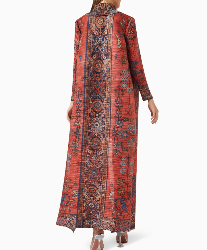 Pleats Miyake Open Pink Abaya 2025 Fashion Printing Modest Musulmane Dubai Women's Cardigan Jacket Style Dress Classy Long Robe