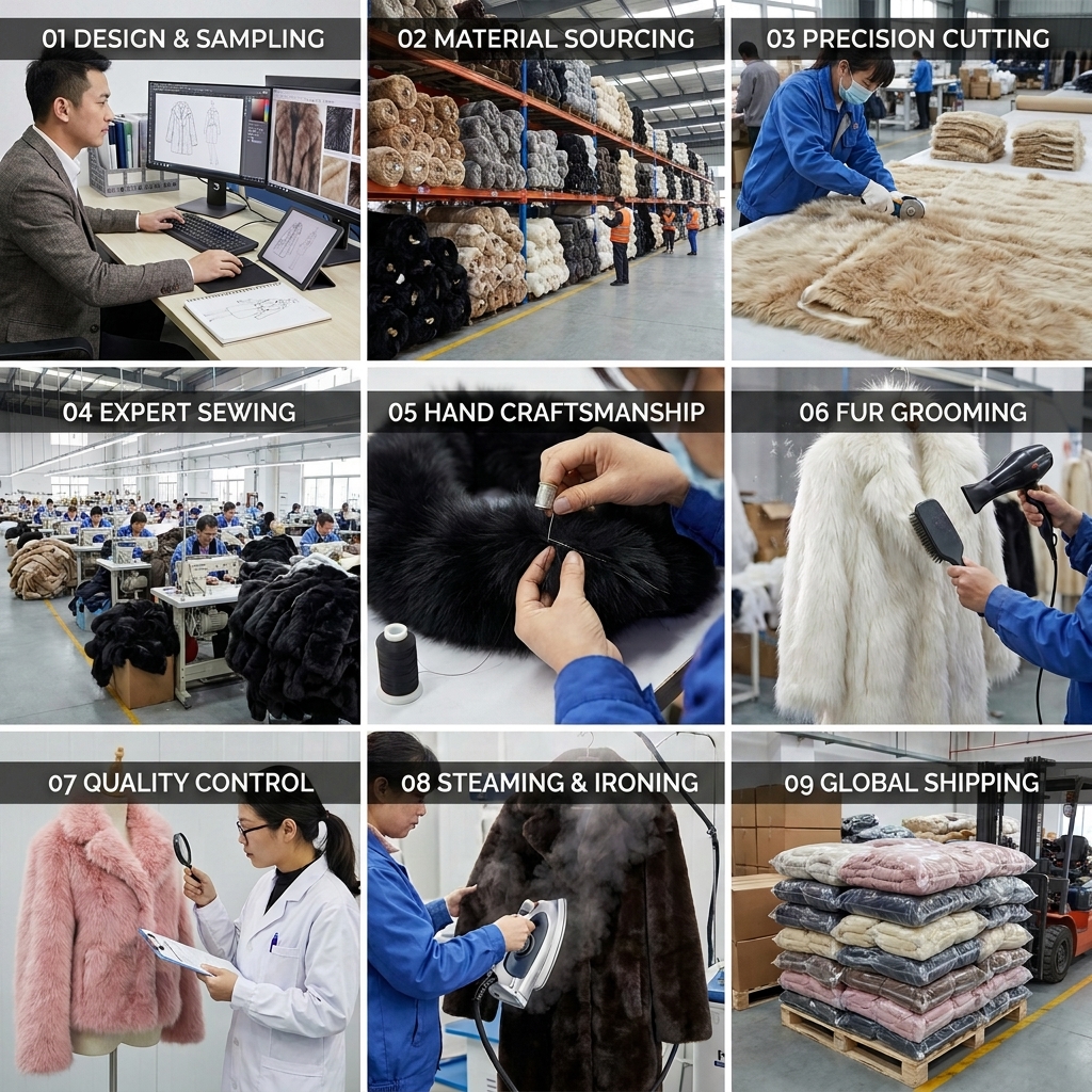 Cross-border Women's Winter Fashion Faux Fox Fur Coat with Suit Collar Shearing Woven Warm Casual Outerwear
