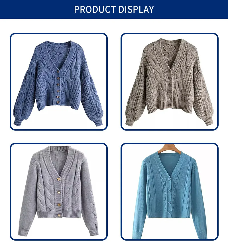 Specializing in Manufacturing Women's Cardigan Sweaters Knitted Sweaters
