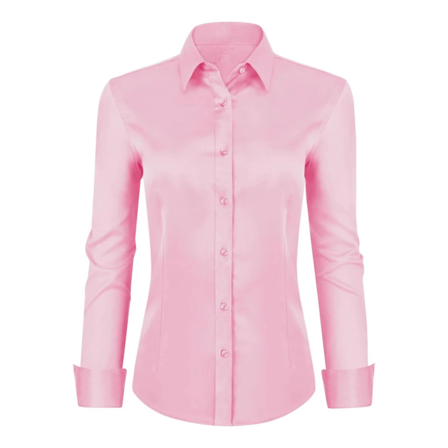 Ladies Slim Fit Women's Shirt Cotton Dress Office Wear Long Sleeve Formal Blouse Fashion Style Business Workwear Premium