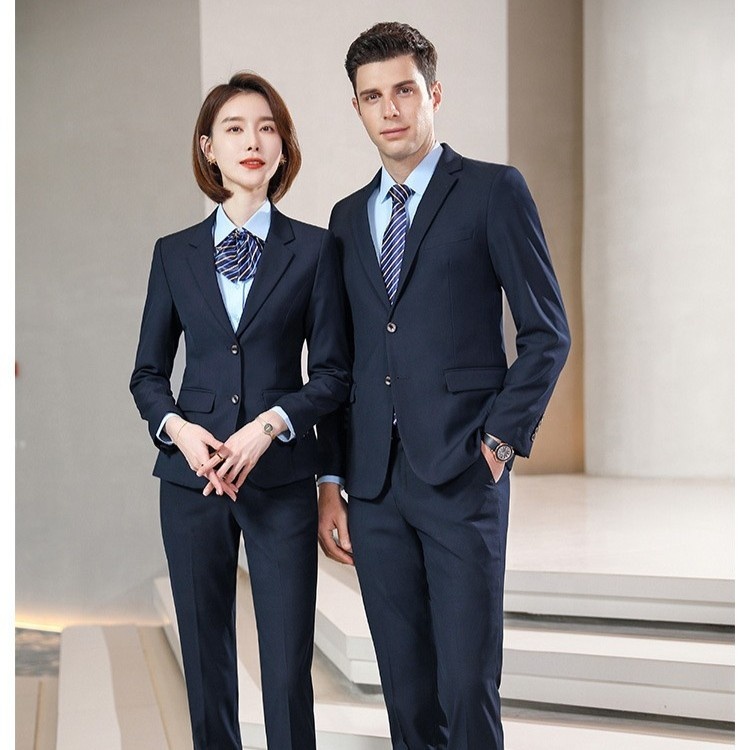 High Quality 65.2% Polyester 34.8% Viscose 2-Button Solid Formal Lounge Business Dress Suits Company Concierge Uniform For Women