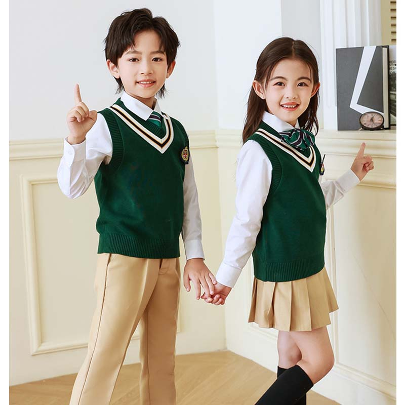Custom Formal Dress for Autumn School Uniform Students Clothing Kids Clothes for Children Wear