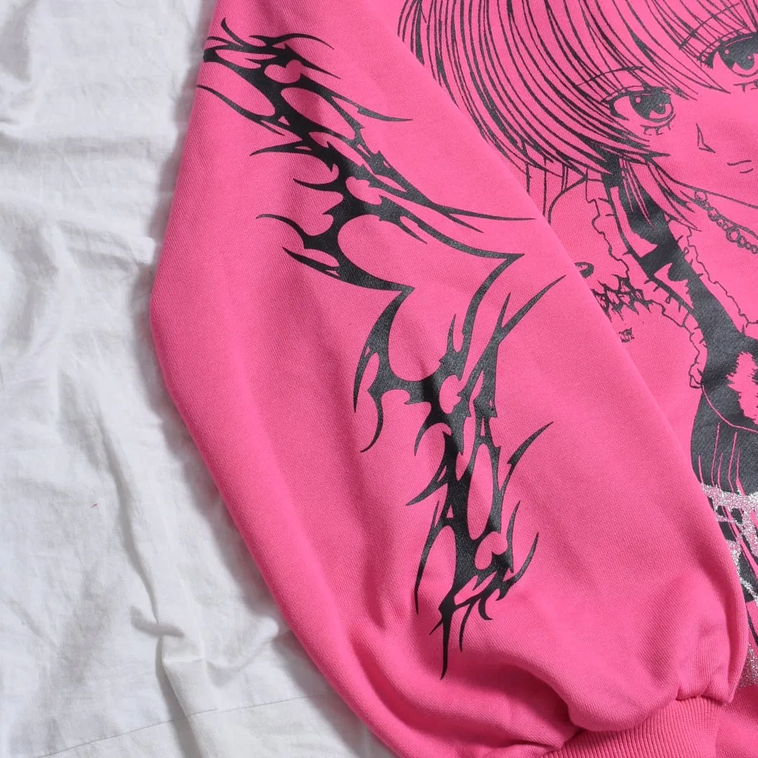 Custom Logo Streetwear Hoodies for Trendy Urban Style for Women Sweatshirt with Silver Print