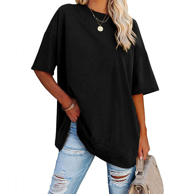 Factory Directly High Quality Custom Eco-Friendly Cotton Spandex Oversize Printed Embroidery Tshirt Women