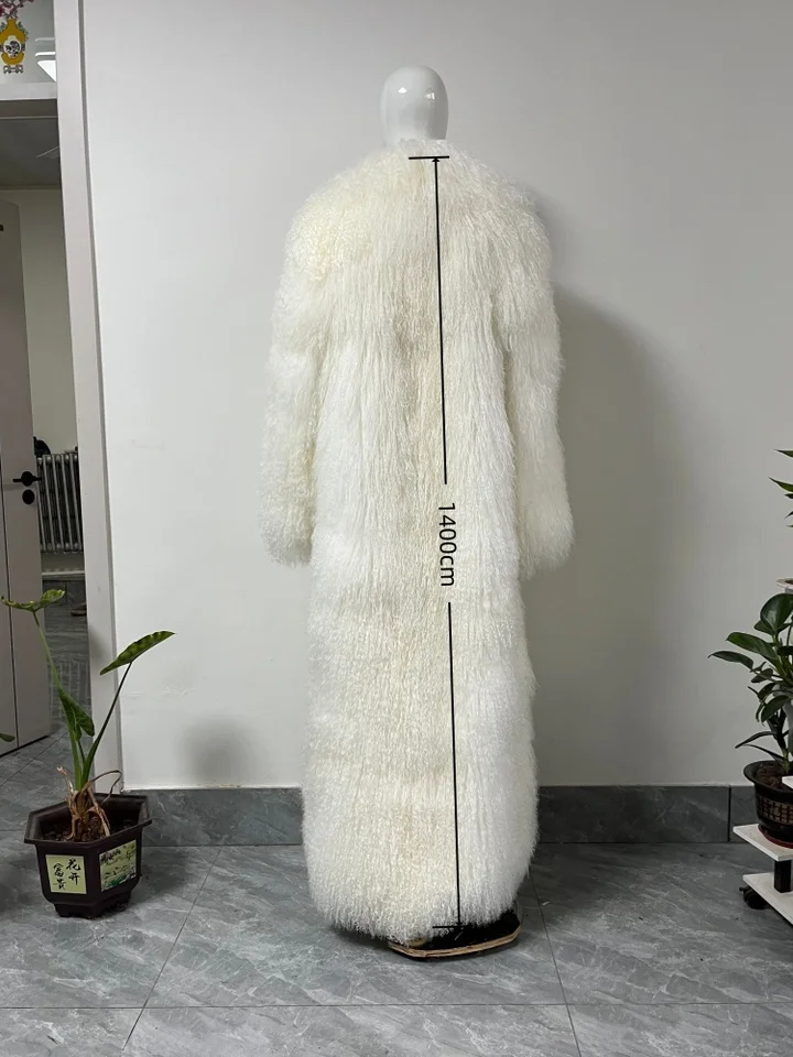 BEIZIRU Women's Slim Real Fur Office Lady Jacket Winter Autumn Fashion Mongolia Sheep Coat Warm Stylish Outerwear