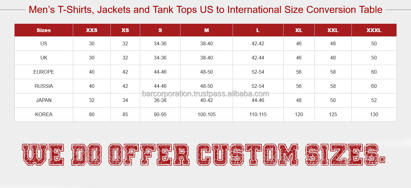 Size Chart 1