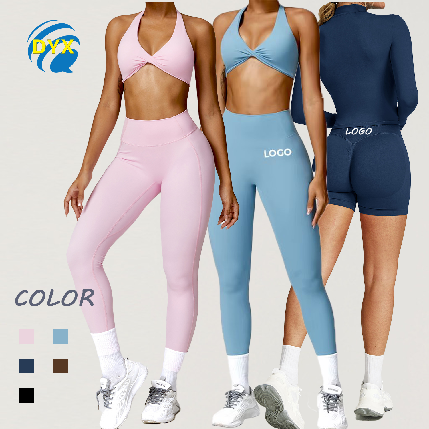 Free Samples Custom Activewear Women's Athletic Clothing Yoga Wear Workout Apparel Gym Fitness Sets for Women