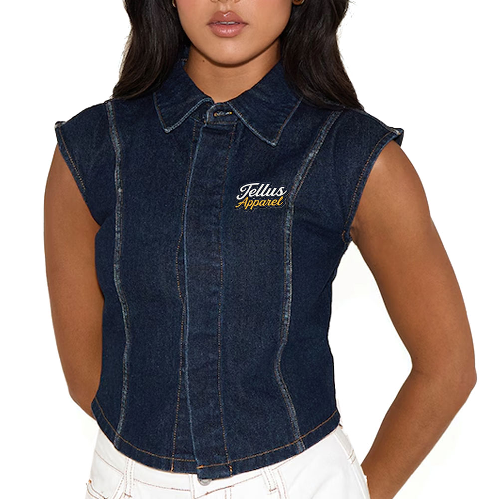 Customized Good Selling Denim Crop Top Breathable Women Crop Top Wholesale Summer Wear Denim Crop Top for Girls