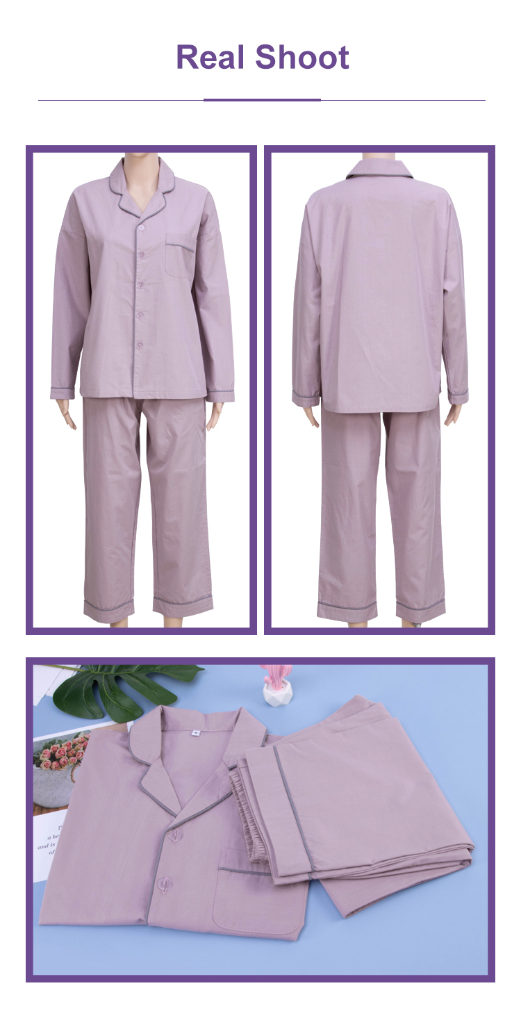 Custom logo Soft Double Pure Silver Fiber Anti-microbial Sleepwear Women Pajamas