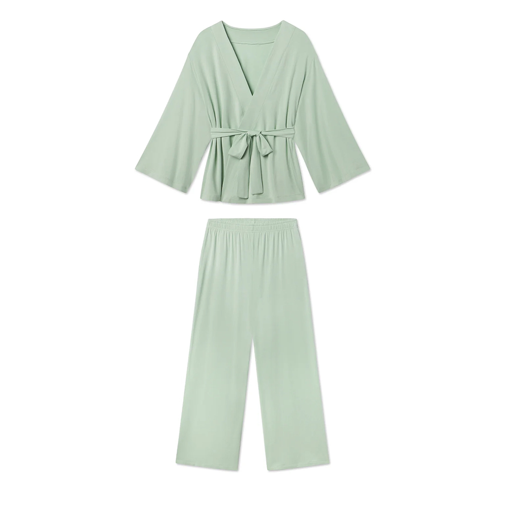 Custom Cotton Women's Pajamas Long Sleeve With Piping Pyjamas Woman Sleepwear Loungewear Women Sets