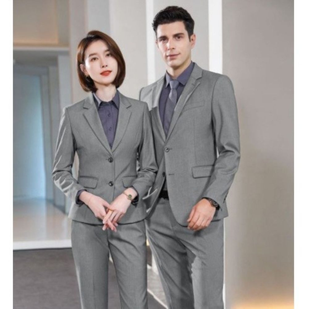High Quality 65.2% Polyester 34.8% Viscose 2-Button Solid Formal Lounge Business Dress Suits Company Concierge Uniform For Women