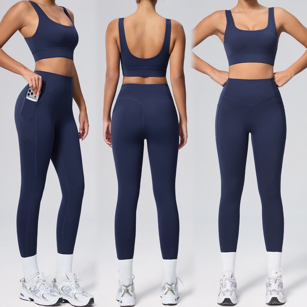 Trendy 2 Piece Yoga Set Women Stand Collar Zipper Jacket Slim Fit Tracksuit High Waist Butt Lifting Leggings Workout Activewear